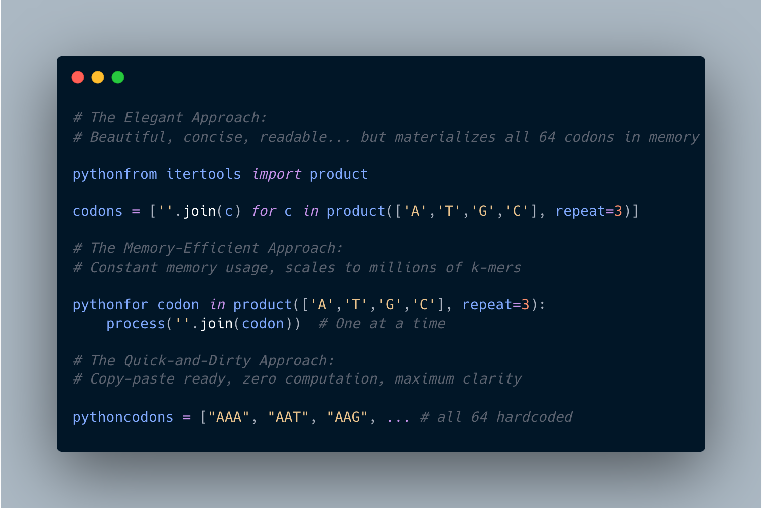The bioinformatics triangle